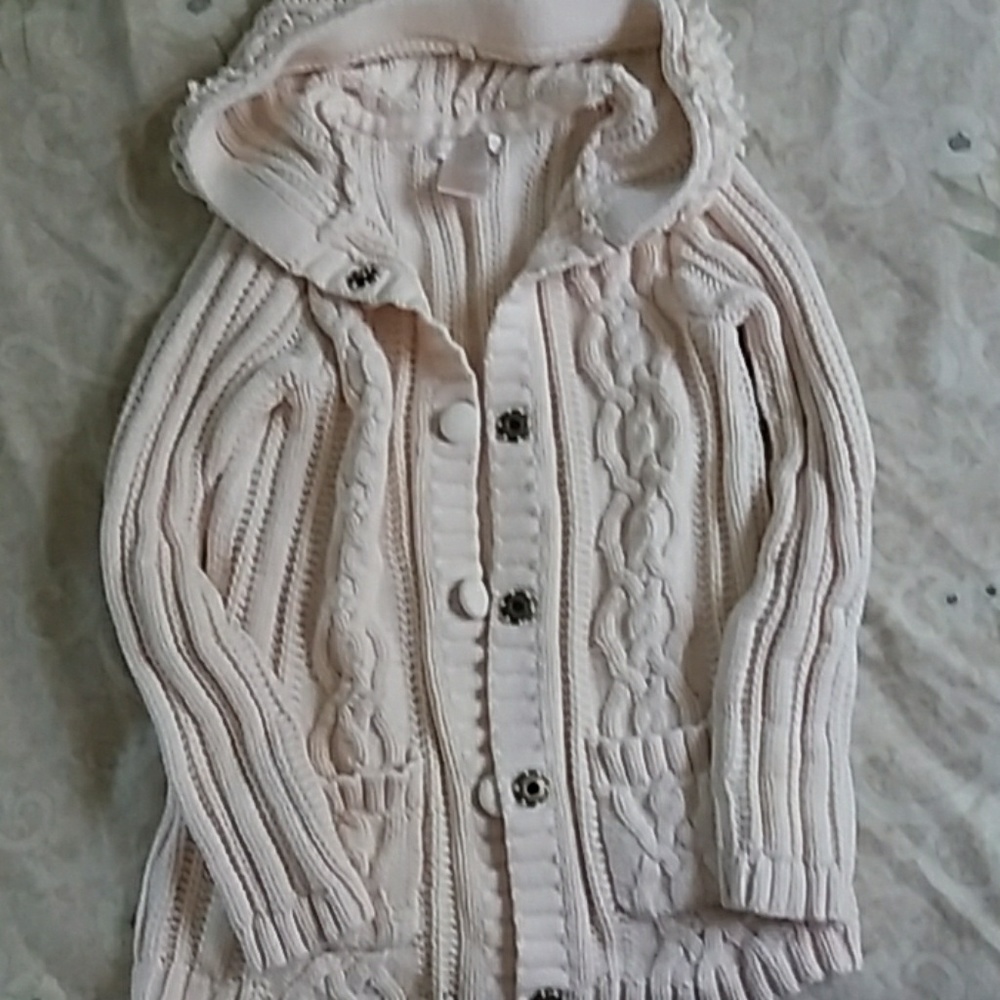Girls adorable knitted hooded sweater